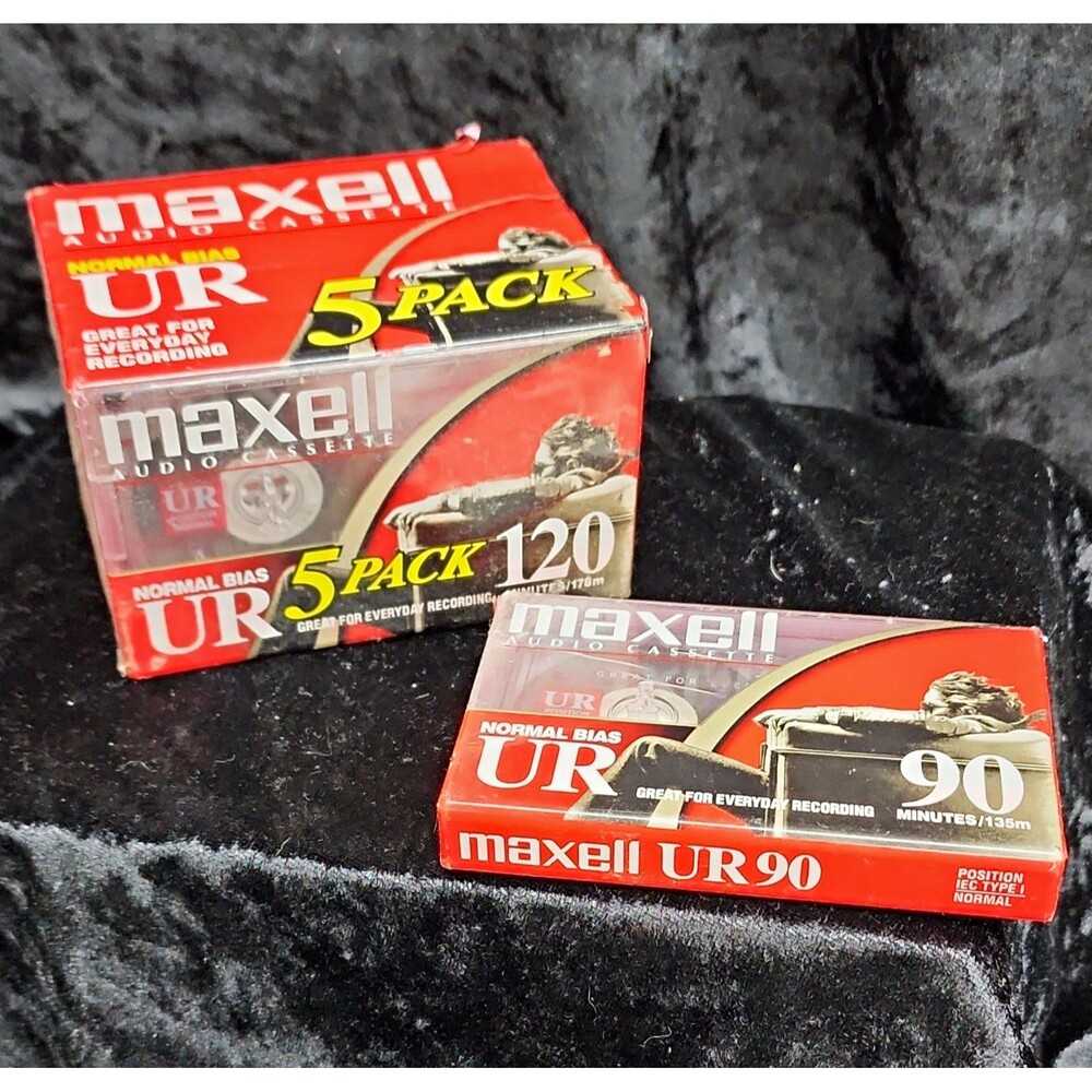 Maxell UR90/UR120 Audio Cassette Tapes Normal Bias IEC Type I IOP Untested